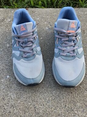 New Balance Kids Blue & Gray Athletic Sneakers with Coral Accents